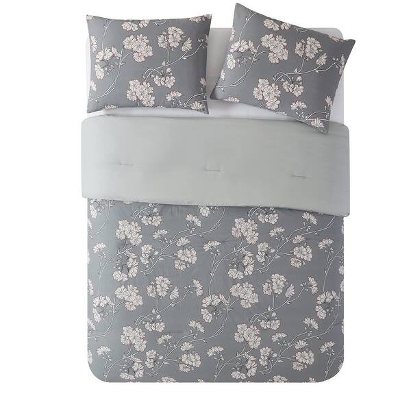 Tahari Home Gable Grey Floral Comforter Set On Sale Overstock 33311901