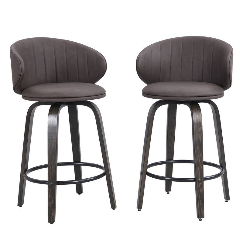 26 Inch Bentwood Bar Stools Swivel Counter Height Bar Stools