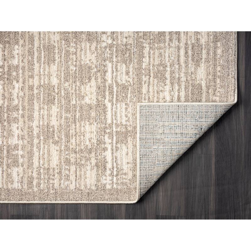 Terra by Obeetee Chelsea Boxes Neutral Rug - 2' x 3'