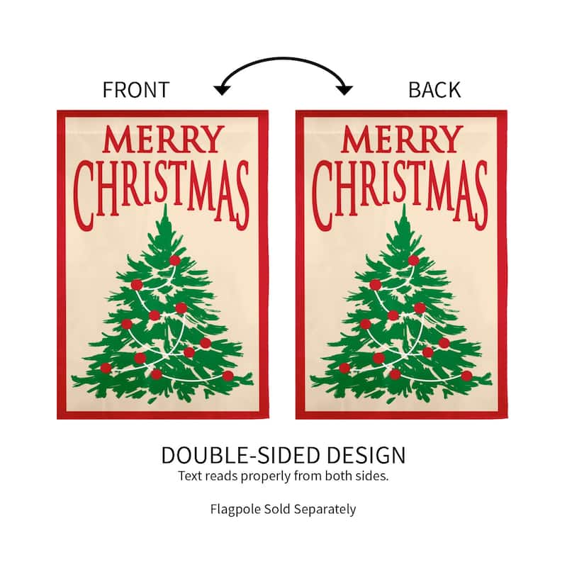 Decorated Christmas Tree Garden Applique Flag