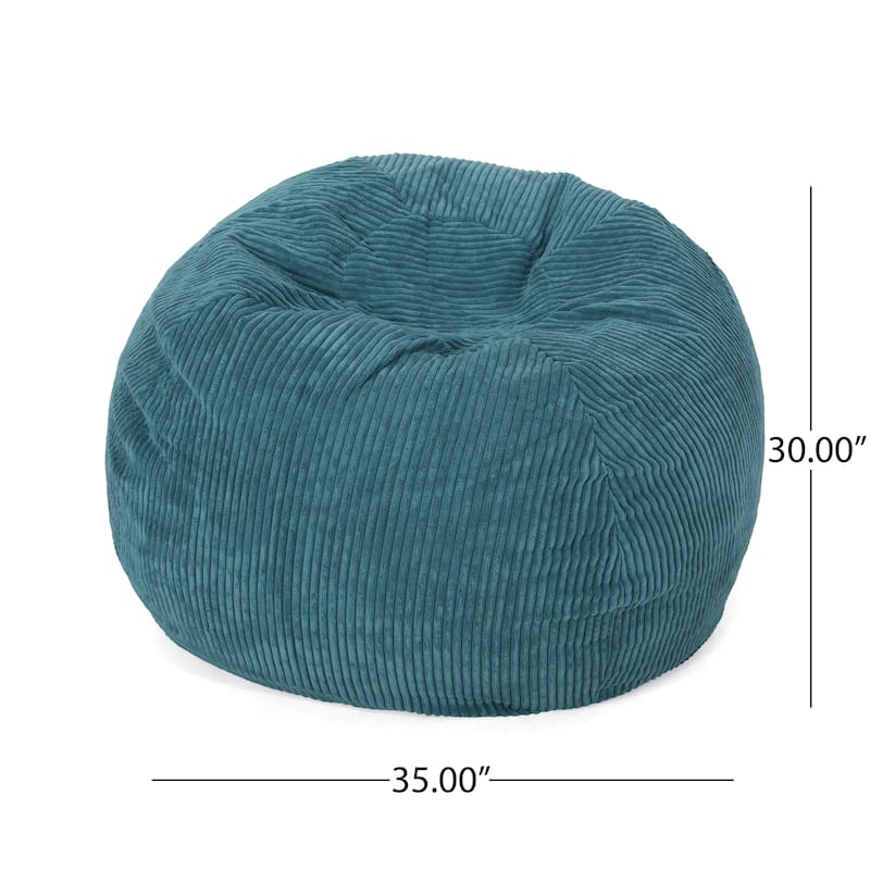 Kenli Modern Corduroy Polyester Bean Bag Chair by Christopher Knight Home