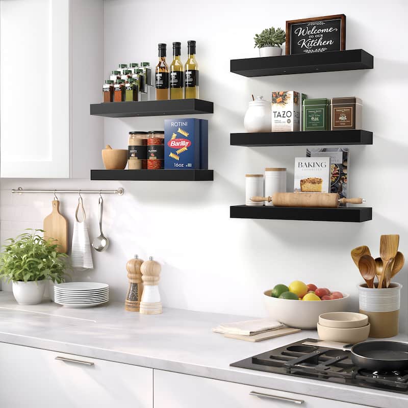 Floating Shelves, Farmhouse Hanging Wall Shelf Decor - 16 Inches, 3 Pk