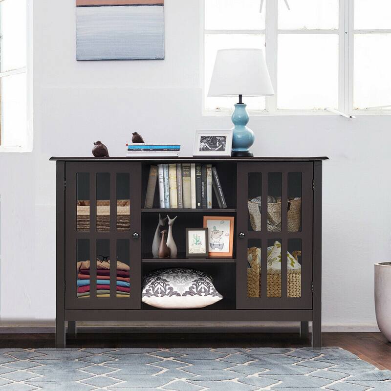 Gymax Wood TV Stand Entertainment Media Center Console for TV up to
