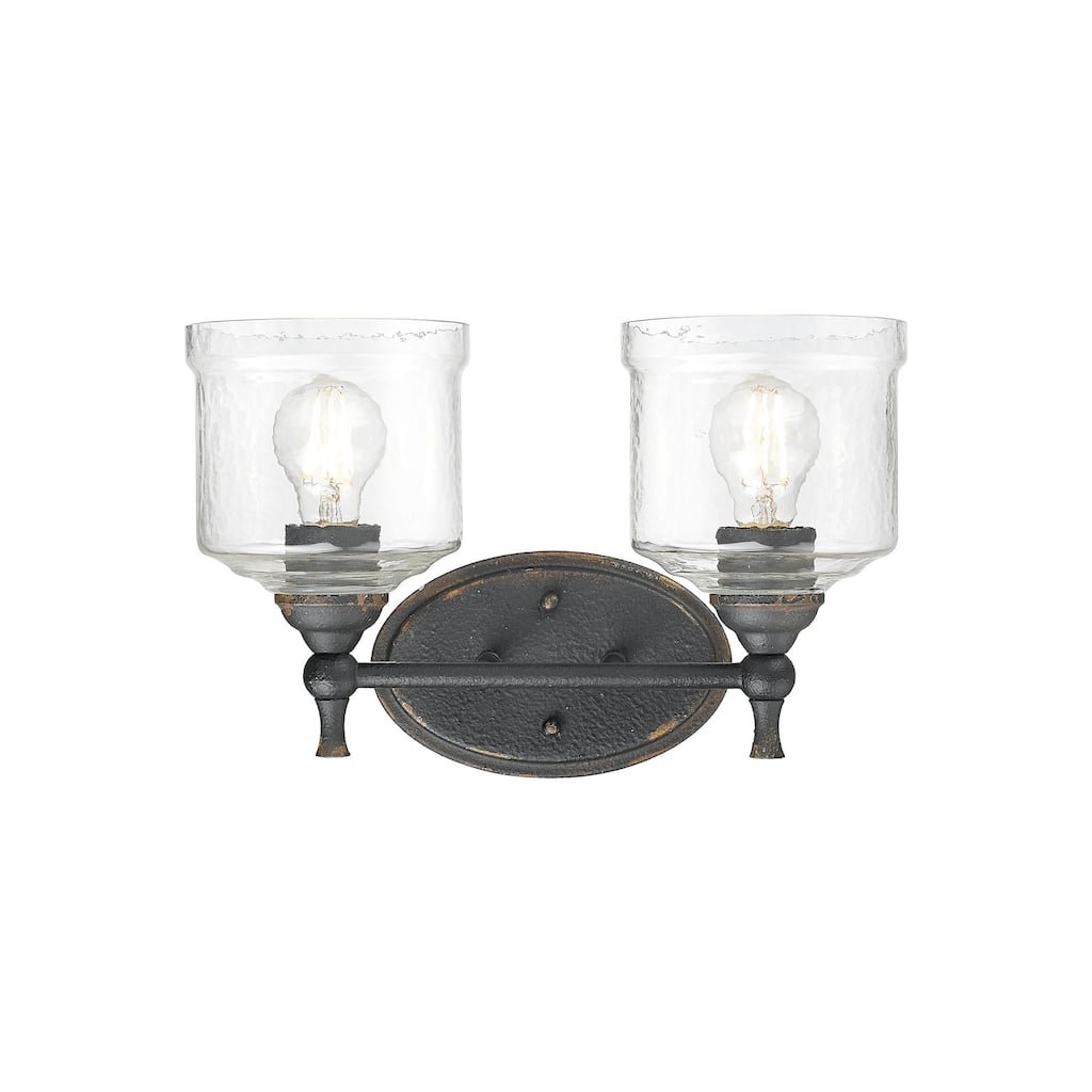 Golden Lighting 0806-BA2 HWG Keating 2 Light 15" Wide Vanity Light