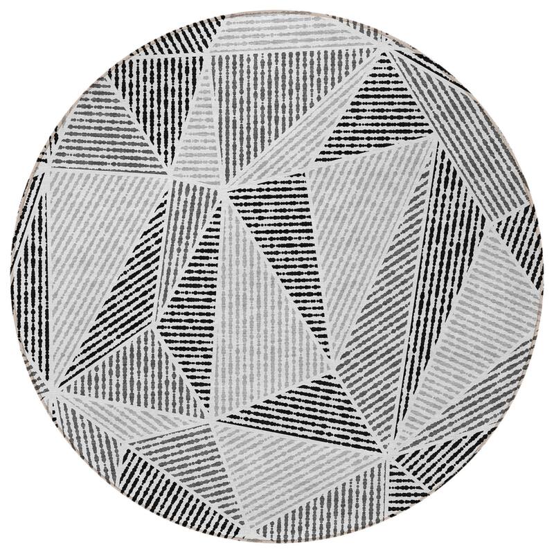 HomeRoots Geometric Transitional Rectangle Outdoor Rug