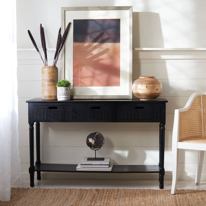 SAFAVIEH Macie 3-Drawer Console Table - 47.3" W x 13" L x 29.5" H - 47.3" W x 13" L x 29.5" H - 47Wx13Dx30H