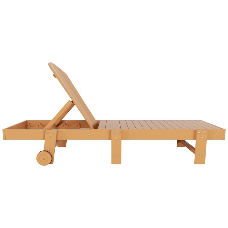 Polytrends Laguna Hdpe All Weather Outdoor Patio Pool Reclining Armless Chaise Lounge With Wheels