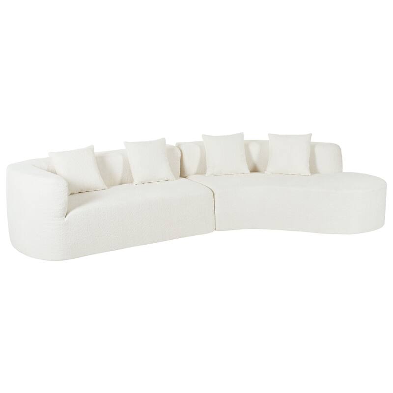 Roomfitters 132" Sectional Sofa, Modern Curved Design L-Shaped Modular Couch for Living Room Furniture