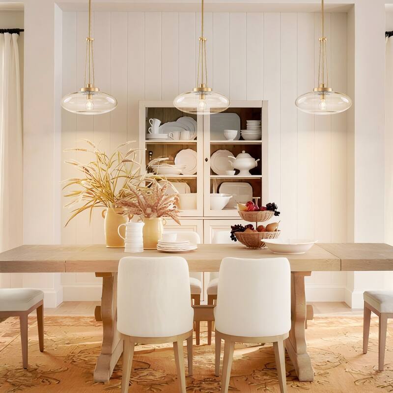 1-Light Matte Black/Brushed Brass Industrial Modern Glass Pendant Light with Swivel Head for Dining Bar & Bedroom