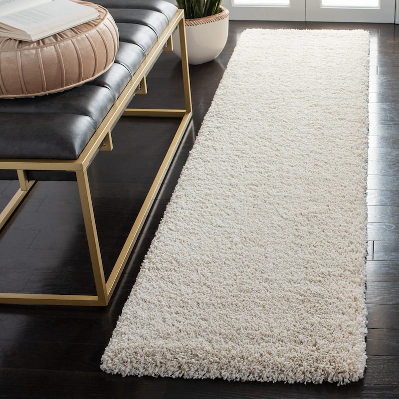 SAFAVIEH, Milan Shag Afton 2-inch Thick Area Rug - 2' x 20' Runner - Ivory