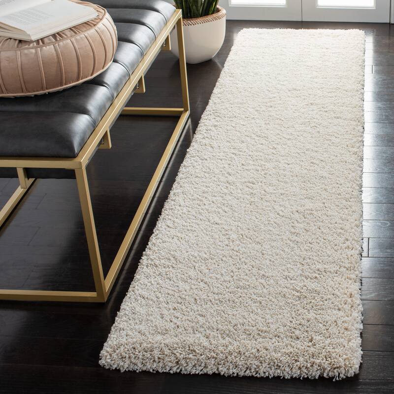 SAFAVIEH Milan Shag Maibritt 2-inch Thick Area Rug - 2' x 8' Runner - Ivory