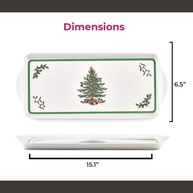Pimpernel Christmas Tree Sandwich Tray - 15.1" L x 6.5" W
