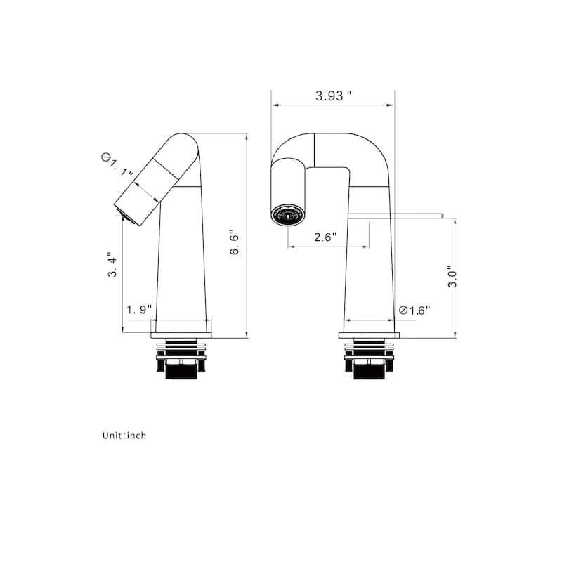 Single Handle Deck Mount Bathroom Faucet - 2'6" x 3'6"
