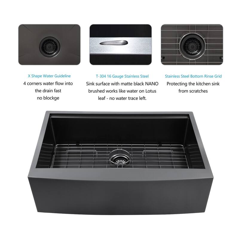 Farmhouse Apron Single Bowl Stainless Steel Workstation Kitchen Sink