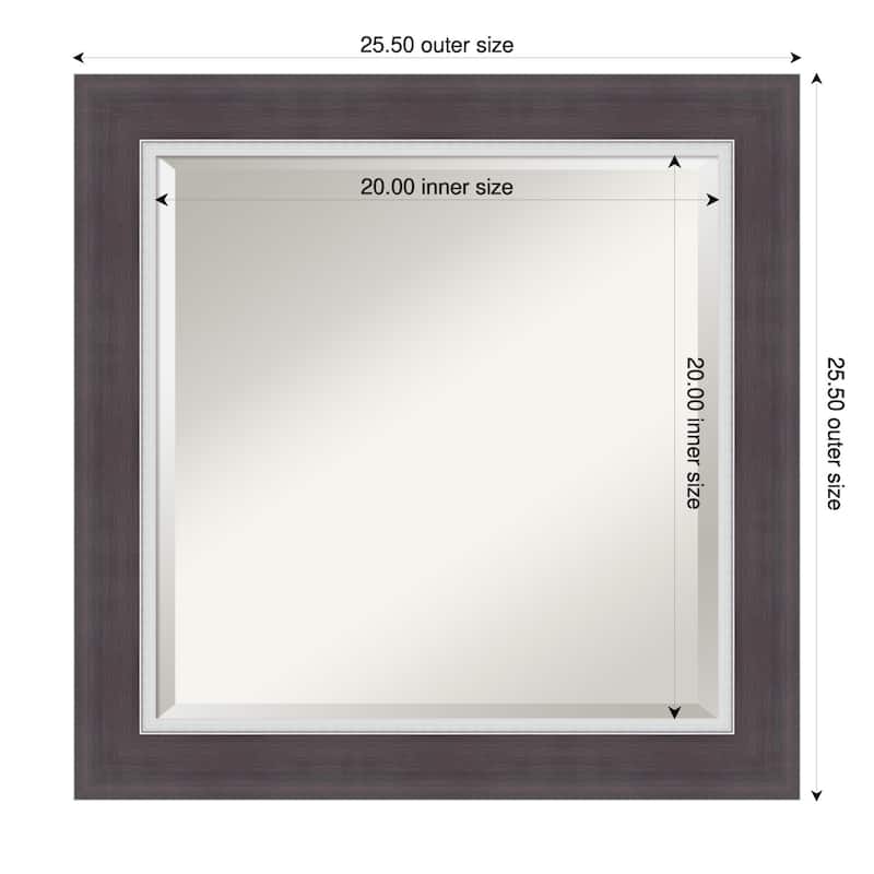 Ellie Beveled Framed Bathroom Vanity Wall Mirror - Ellie Brown Silver - 26 x 26 in