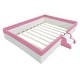 preview thumbnail 35 of 70, Twin/ Full/ Queen/ King Size Upholstered Kids Floor Bed Frame with Guardrail and Little Stairs, Soft PU Platform Bed