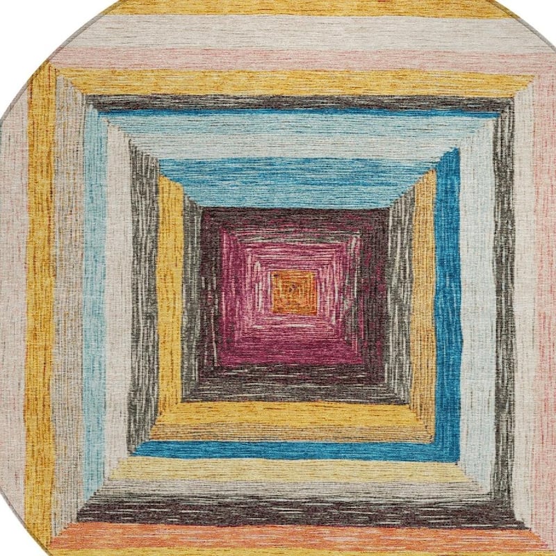 HomeRoots Geometric Transitional Rectangle Outdoor Rug