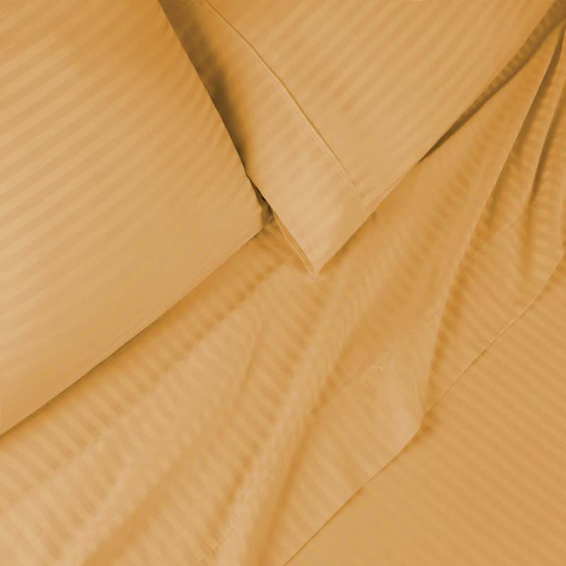 Superior Egyptian Cotton 300 Thread Count Stripe Deep Pocket 4 Piece Bed Sheet Set