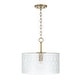 preview thumbnail 5 of 14, Emerson 1-light Dual Mount Semi-Flush/ Pendant w/ Embossed Seeded Glass