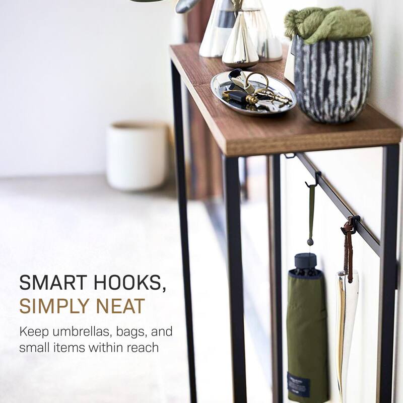 Yamazaki Home Narrow Entryway Console Table, Steel, Holds 11 lbs - L 7.28 x W 23.62 x H 31.69 inches