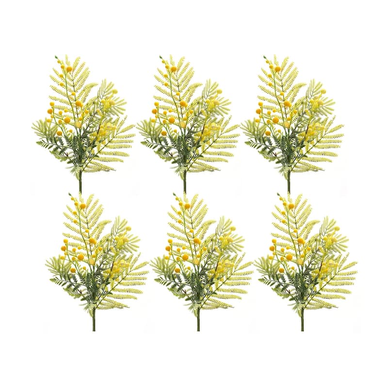 Set of 6 Mimosa Artificial Sprays 21.5"
