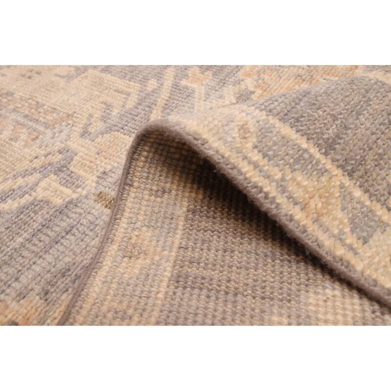 ECARPETGALLERY Hand-knotted Kavya Oushak Dark Grey Wool Rug - 7'11 x 9'10