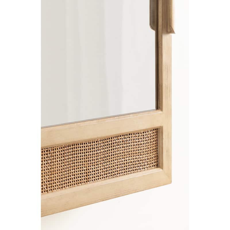 Kate and Laurel Ori Rattan Mirror Vanity Cabinet - 20x30