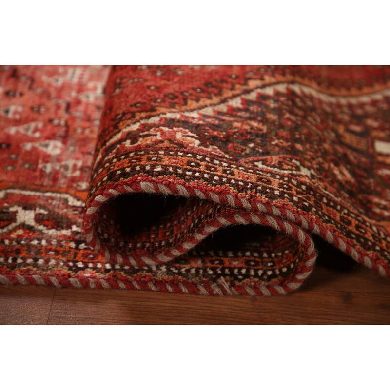 Medallion Shiraz Persian Vintage Area Rug Handmade Wool Carpet - 4'9"x 7'4"