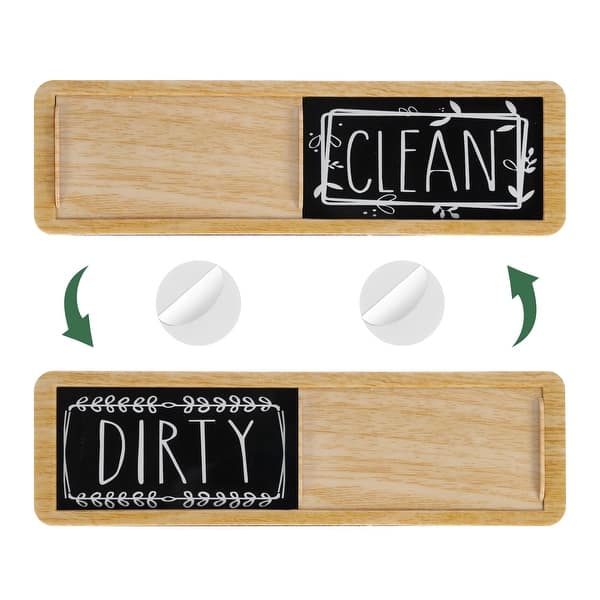 Dishwasher Magnet Clean Dirty Signs for Dishwasher - Beige/Black - 17x5.1cm