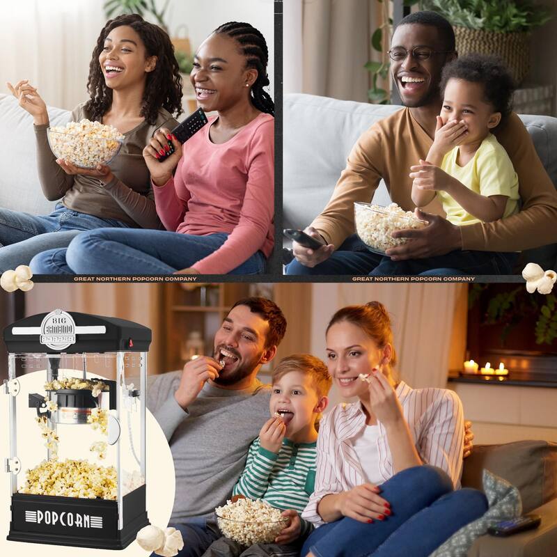Popcorn Machine - Big Bambino Old Fashioned Popcorn Maker by Great Northern Popcorn (Black)