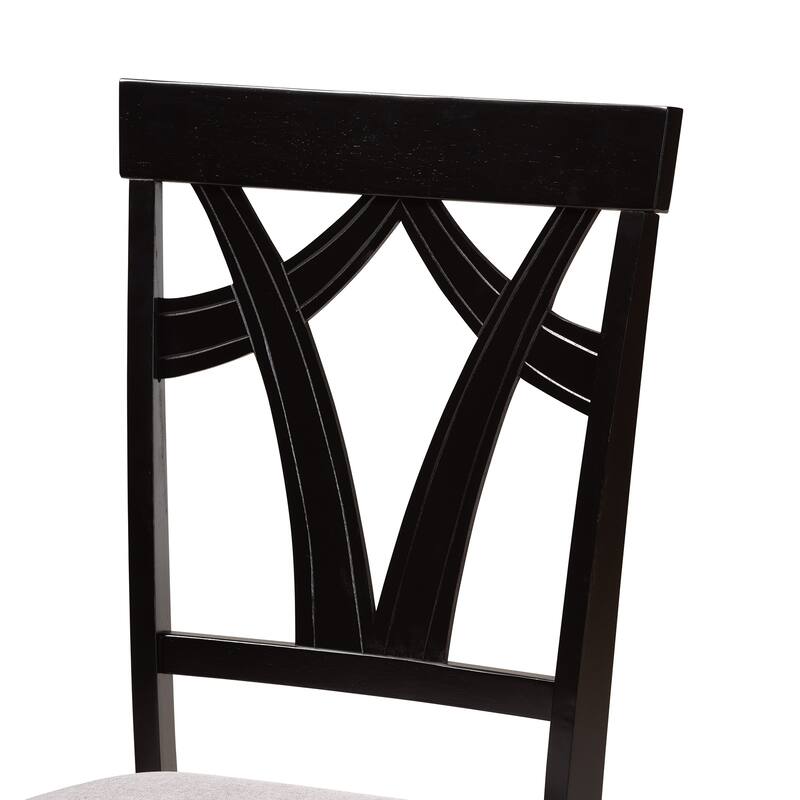 Derya Modern Transitional 5-Piece Wood Dining Set-Grey/Dark Brown