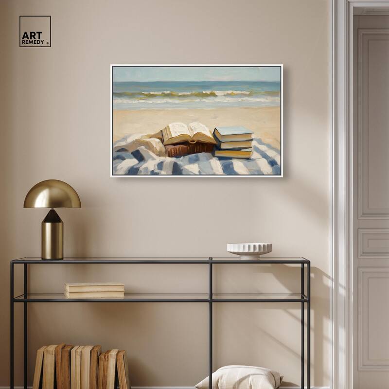 Beach Reading Canvas by Art Remedy