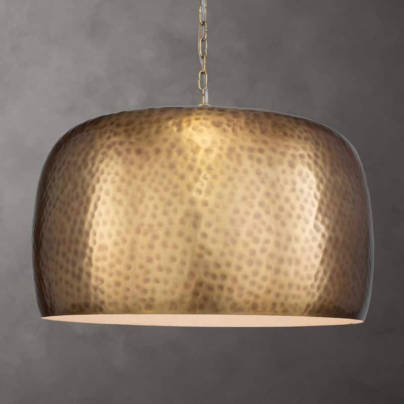 Uttermost 21610 Lemont 24" Wide Pendant with Hammered Metal Shade