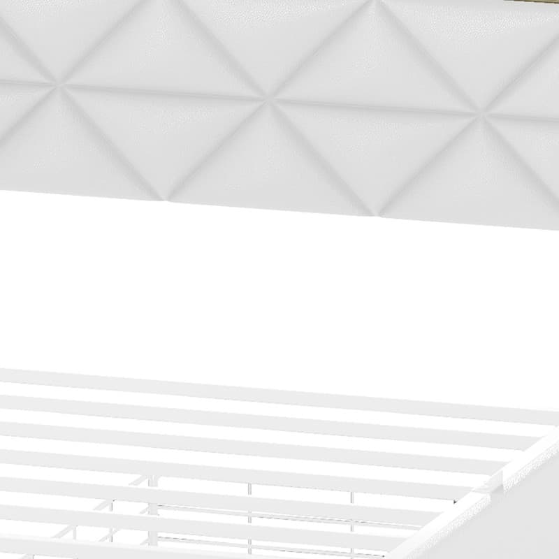 Moasis Queen / King Size Upholstered Bed Frame with Storage Bookcase Headboard & RGB LED Lights