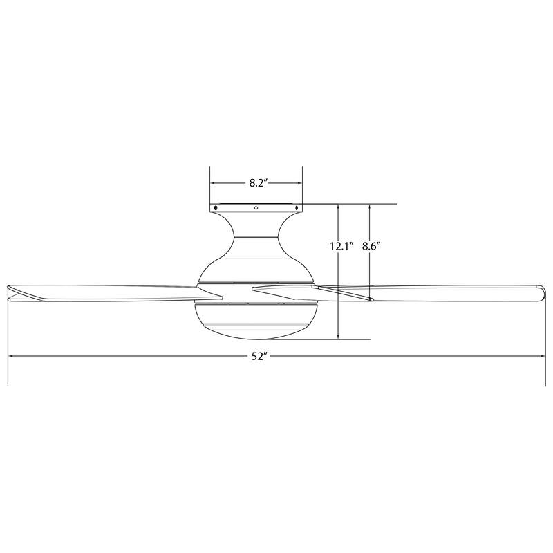 Odyssey Indoor and Outdoor 5-Blade Smart Compatible Flush Mount Ceiling Fan 52in with 3000K LED Light Kit and Remote Control
