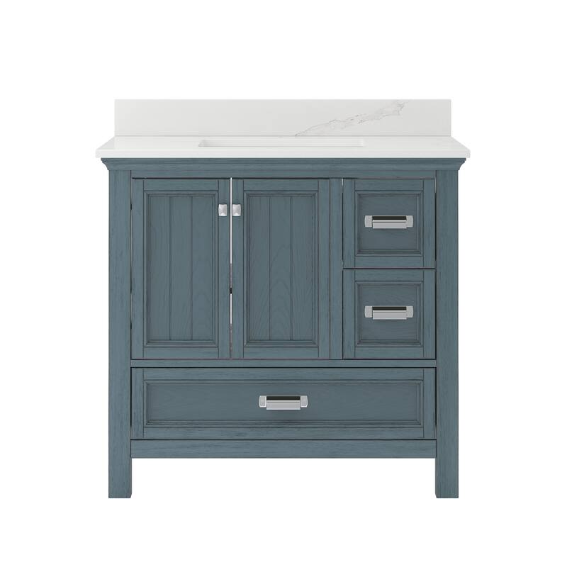 CRAFT + MAIN BAVT3722D-QCB1 Brantley 36" Free Standing Single Basin - Harbor Blue