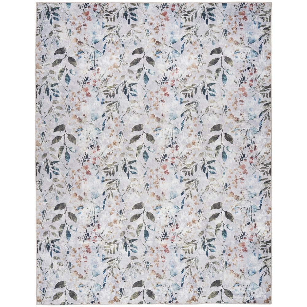 Nourison Washables Indoor Multicolored Floral Area Rug