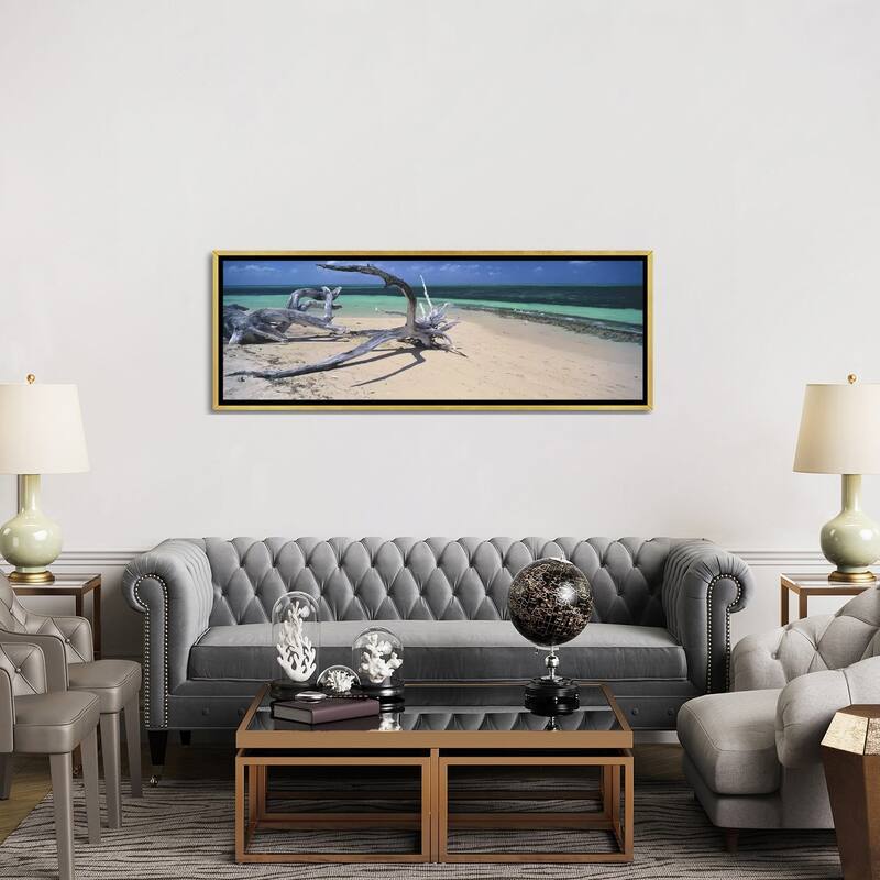 iCanvas "Driftwood on the beach, Green Island,Great Barrier Reef, Queensland, Australia" by Panoramic Images Framed Canvas Print