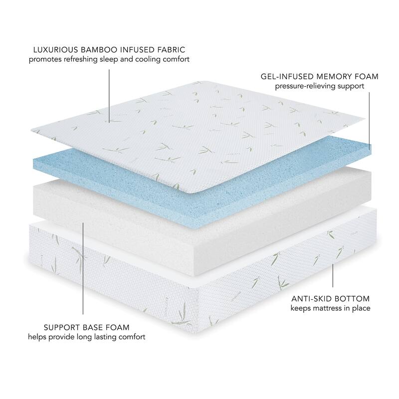 10-Inch Dual Layer Memory Foam Mattress with Bamboo Infused Cover