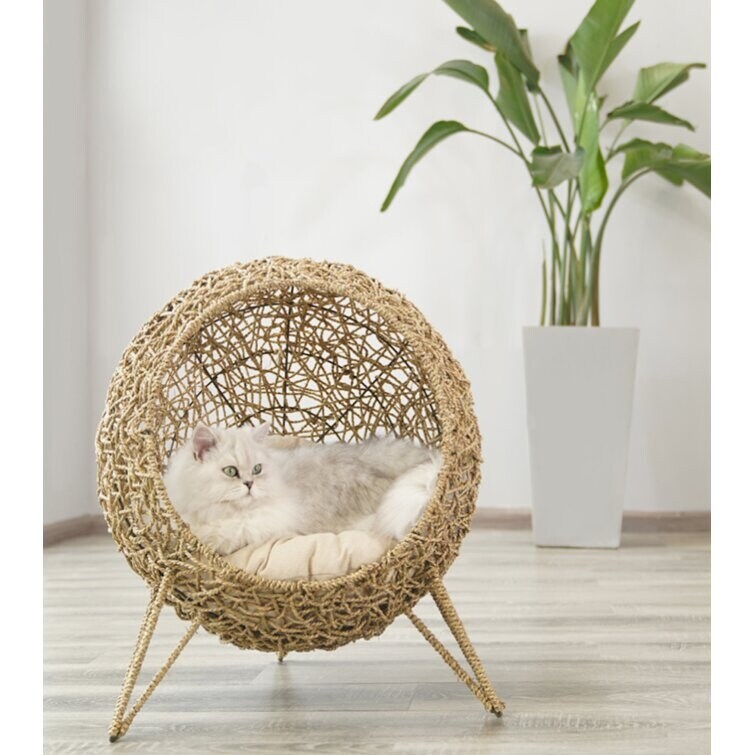 23 Knipsa Woven Nest Kitty Puppy Stand Natural color