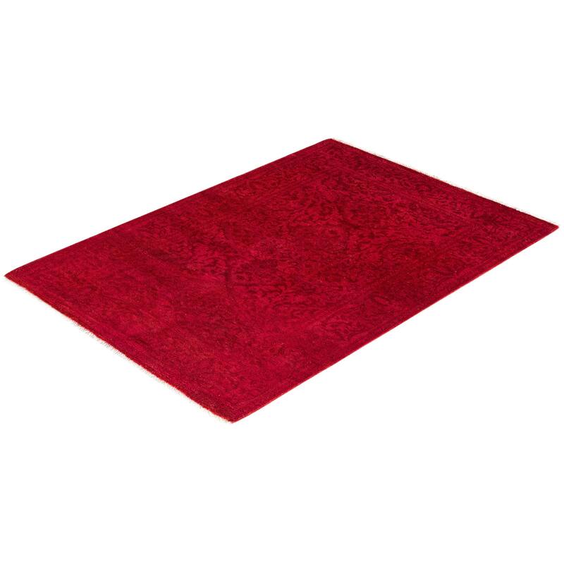 Overdyed, One-of-a-Kind Hand-Knotted Area Rug - Rust - 2' 8" x 3' 8"