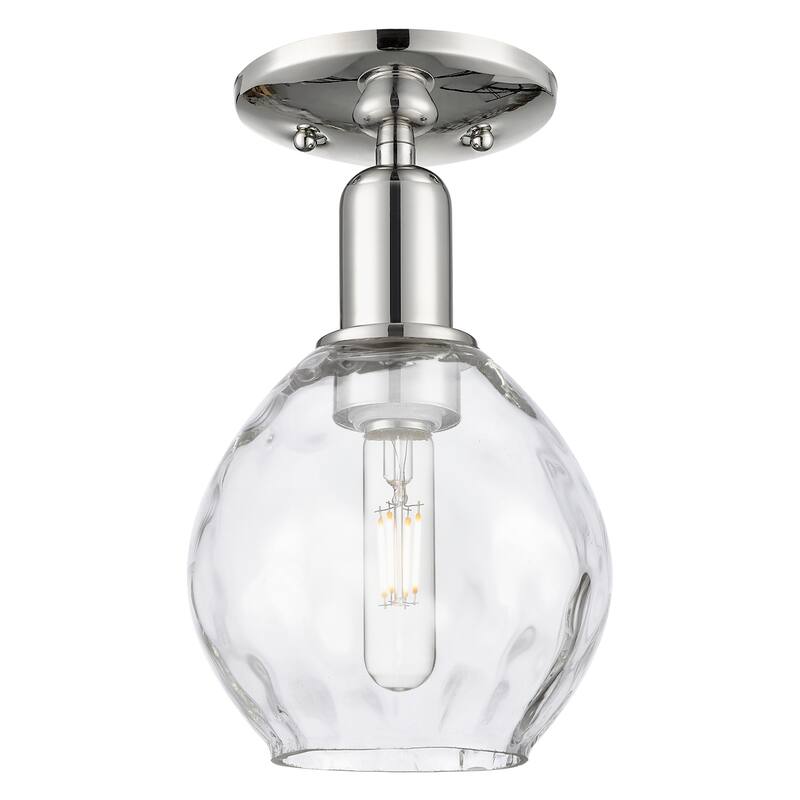 Innovations Lighting Endless Possibilities Arcadia - Waverly - 1 Light 6" Semi-Flush Mount - Polished Nickel