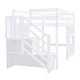 preview thumbnail 11 of 10, Low Loft Bed with Side Storage Staircase and Window, Loft Twin Size Bed Large Space Frame Underneath Storage Frame Loft Bed