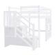 preview thumbnail 8 of 28, Twin Size Loft Bed with Storage Staircase and Window, Wood Bedframe