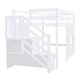 preview thumbnail 8 of 26, Twin Size Wood Loft Bed with Storage Staircase and Window,Sweden Style