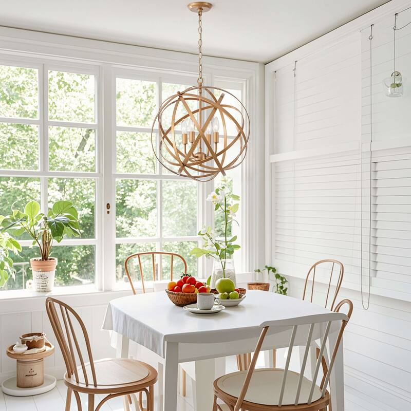 Benita Metal Large Orb 4-light Chandelier