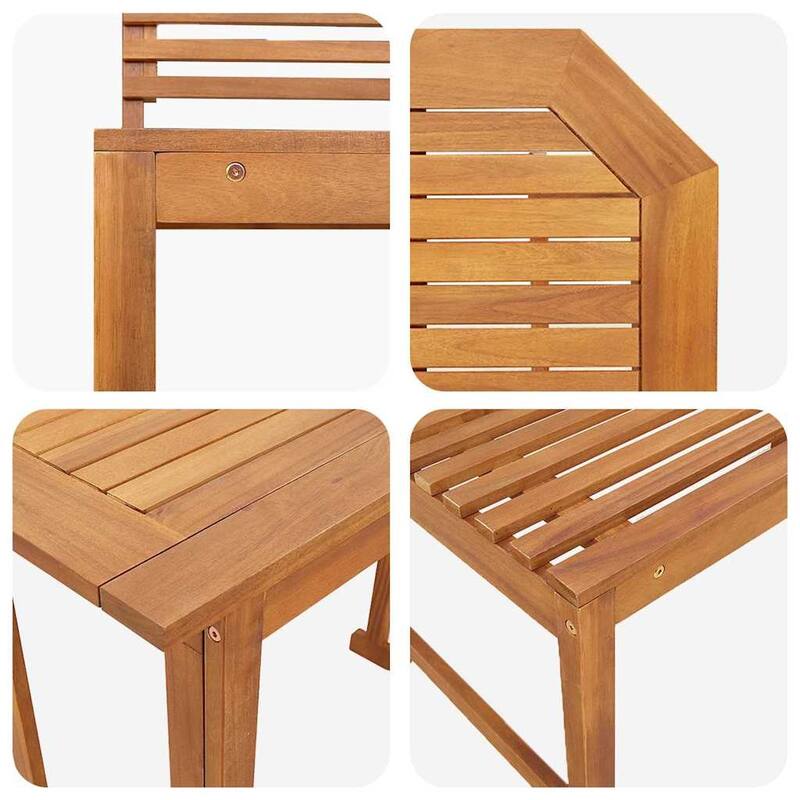 vidaXL Garden Bench Set Brown solid acacia wood - 20 x 35 x 30