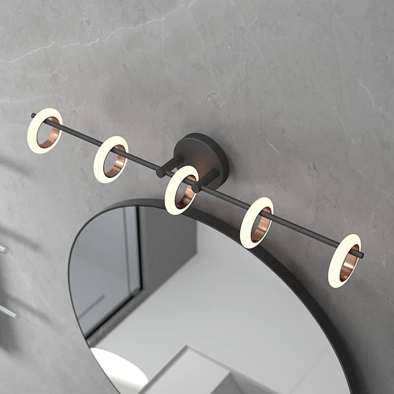 Glow's Avenue 5-Light Dimmable Loop Ring Bathroom Vanity Light - N/A
