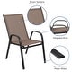 preview thumbnail 4 of 9, 7-Piece Rippled Glass Outdoor Patio Table and Stacking Chairs Set