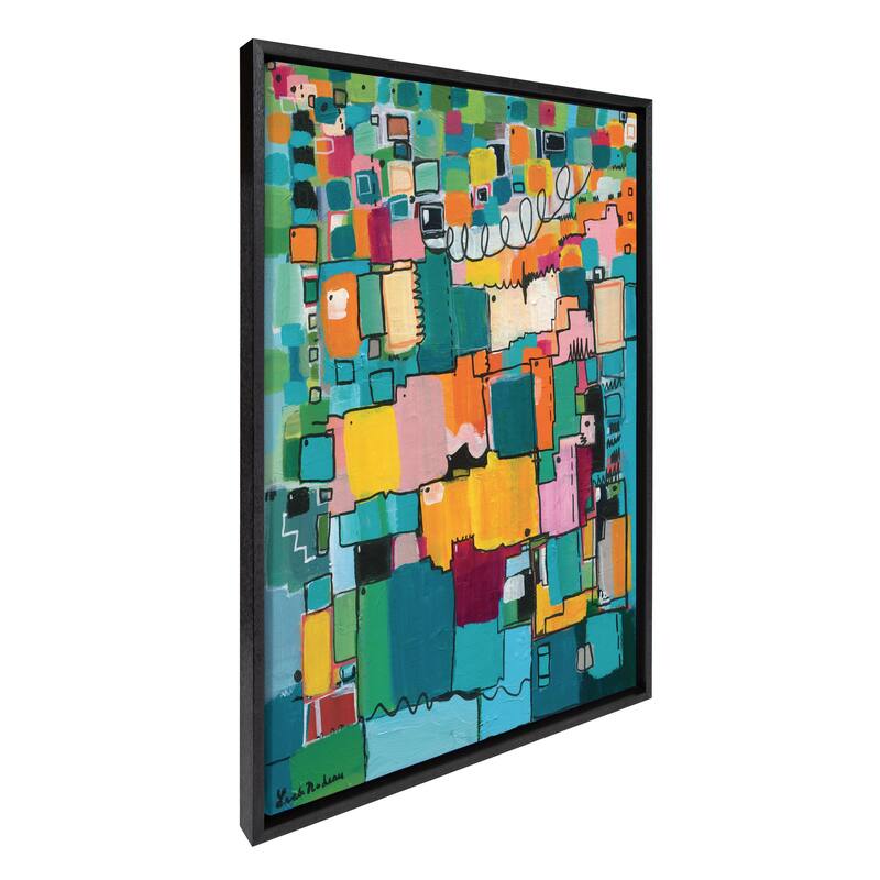 Kate and Laurel Sylvie Afternoon Delight Framed Canvas by Leah Nadeau